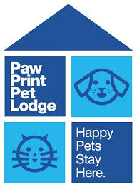 Pet Lodge & Paw Print Logo